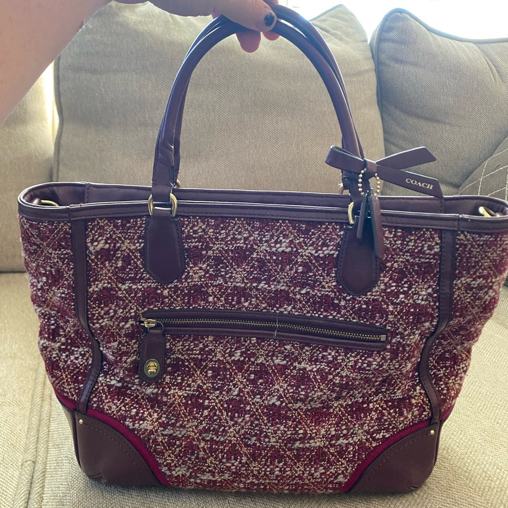 Coach Deep Red Leather Handbag